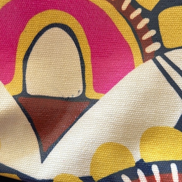 Fossil Vintage Key-Per Crossbody Hobo Canvas Bag Paisley Design Orange Hot Pink - Picture 13 of 16